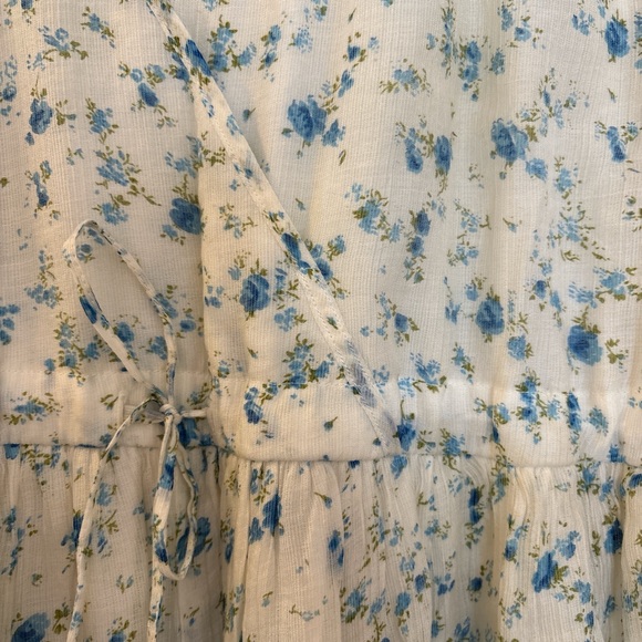 Christy Dawn White and Blue Floral Midi Dress - Picture 3 of 3